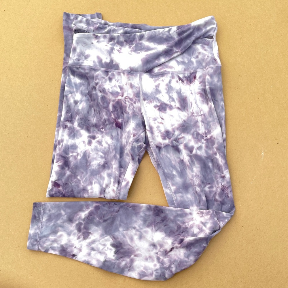 Lululemon Align Crossover Leggings Women 10 Purple Tie Dye Yoga Athletic Nulu